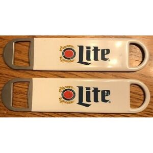 2 Miller Lite Logo Beer Bottle Bartender Speed Bar Opener Rubber Grip Tool Great